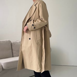 남자트렌치코트 오버핏 봄 가을 로브 남자코트