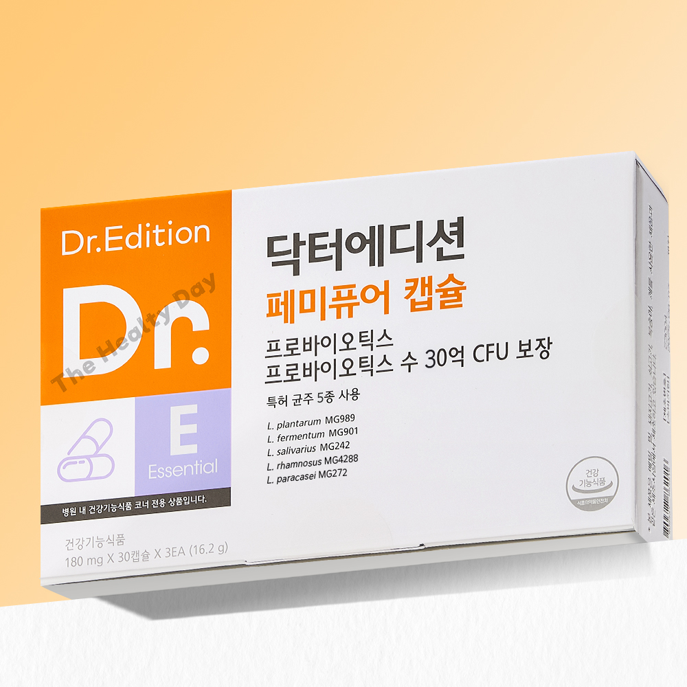 닥터에디션 <b>닥터 페미퓨어 캡슐</b> 여성 유산균 180mg x 90캡슐 3개월분