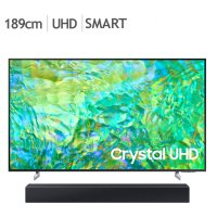 삼성 Crystal UHD 4K TV 75인치 KU75UC8000FXKR 슬림베젤 스마트 에어슬림 사운드바 포함