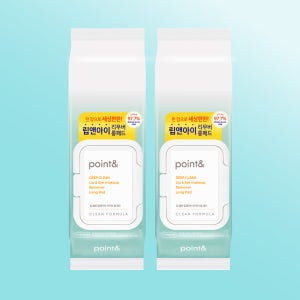 [도착보장] 포인트앤 딥 클린 립앤아이 리무버 롱패드 / 메이크업 리무버 클렌징티슈 88매, 2개