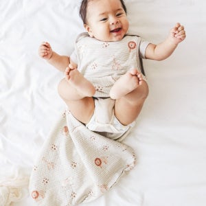 썬데이허그 트리플 밤부 코튼 꿀잠 아기 슬리핑백 신생아 슬립색 수면조끼 데일리크림 S