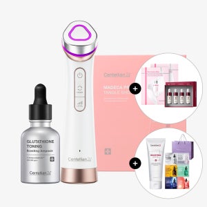 동국제약 센텔리안24 마데카프라임 탱글 샷 뷰티디바이스 1개+멜라캡처앰플Rx 7ml 4개+앰플마스크 2박스+부스팅샷젤 150ml 1개+샤쉐6종+쇼핑백 / 뷰티디바이스 홈케어기기