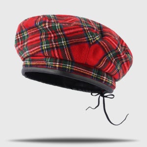 여성 타탄 체크 봄 울 베레모 화가 겨울 남자 빵모자