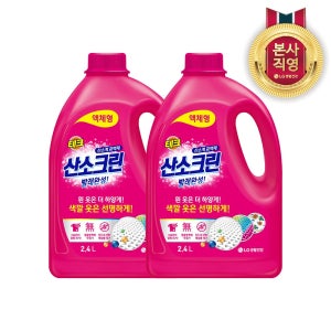 테크 산소크린 흰옷 얼룩제거제 표백제 용기 2.4L 2개