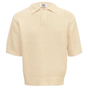 프루이 드롱 부클 반팔 카라 니트웨어 라이트 베이지