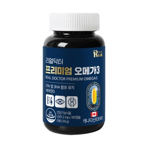 리얼닥터 프리미엄 오메가3 캐나다산 혈행개선 혈액순환 눈건강 뼈건강 180캡슐, 1개