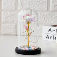 크리스탈 LED 꽃 장식 장미 홀로그램 무드등 카네이션