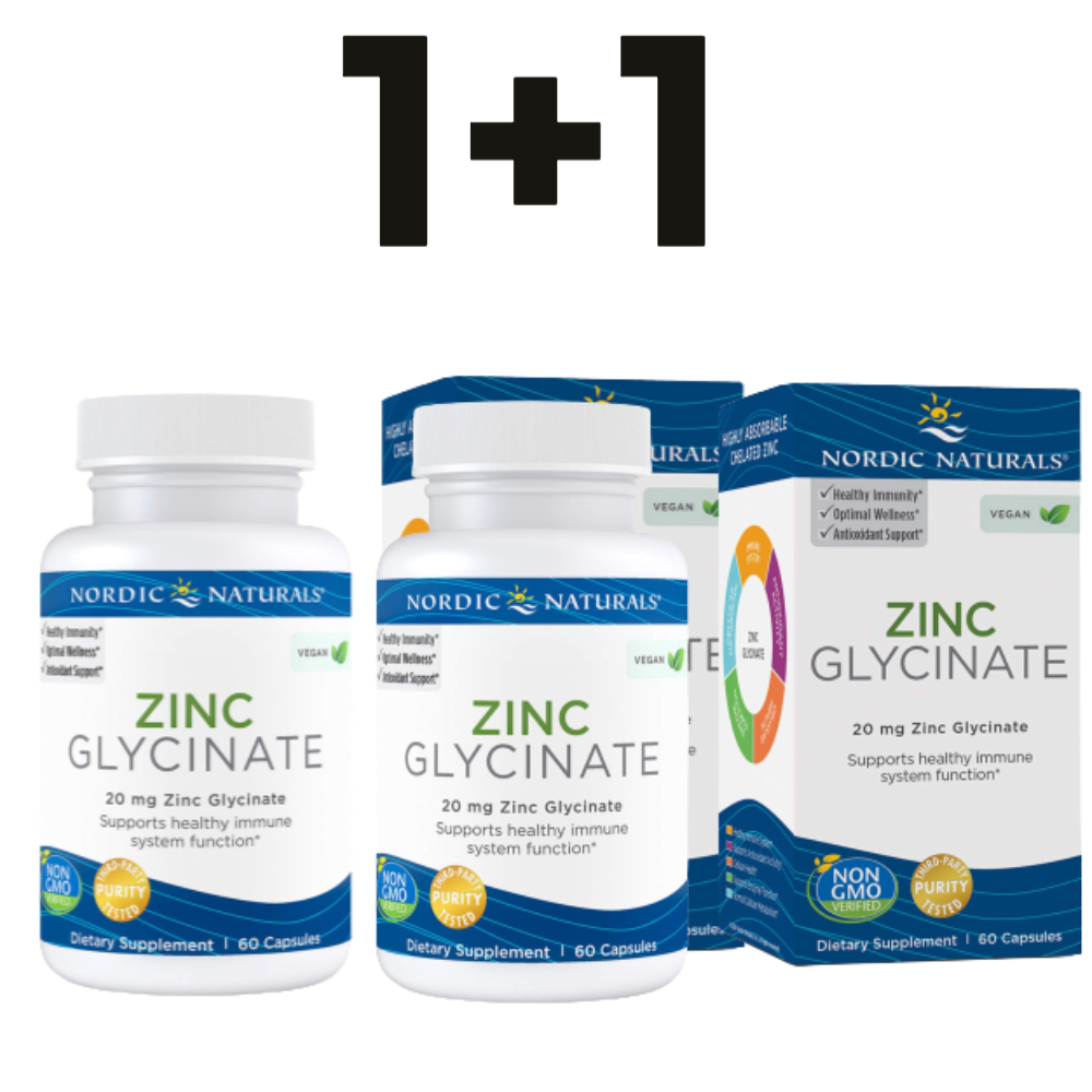 노르딕 아연 <b>글리시네이트 20mg</b> 60캡슐 2개