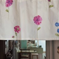 핑크블루 플라워 숏패브릭 / pink blue flower short fabric u200b