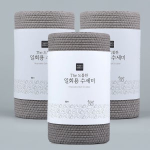 더 도톰한 엠보싱 일회용 수세미 80개입, 3개