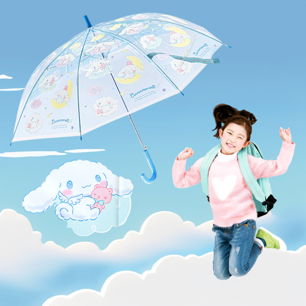 시나몬롤우산 시나모롤장우산 산리오 하늘색 구름 반투명 튼튼 비닐 반자동 가벼운