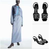 [COS] 코스 스터드 슬링백 레더 샌들 구두 STUDDED SLINGBACK LEATHER SANDALS 1197883