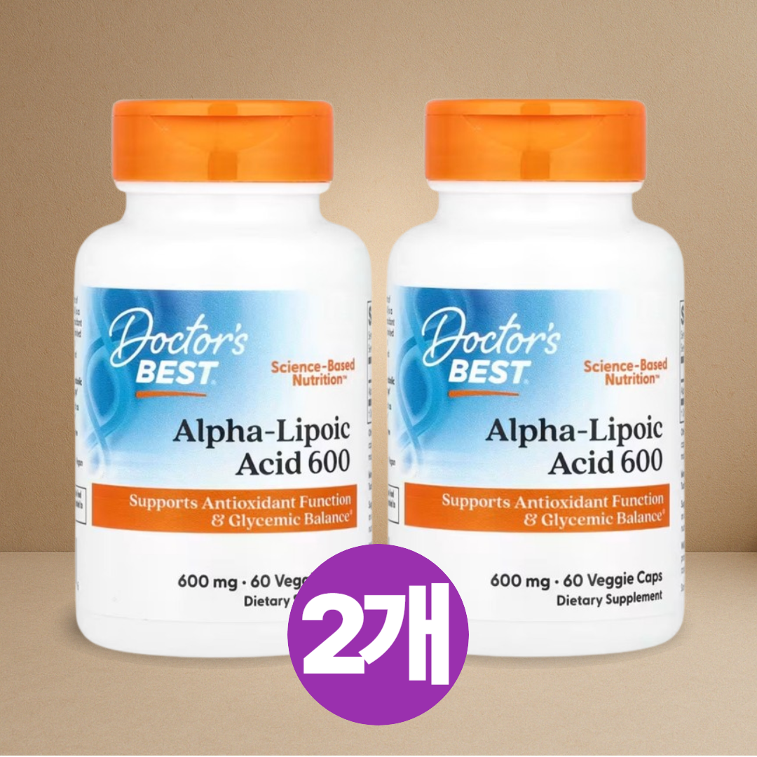 1+1 닥터스베스트 <b>알파리포산 600mg</b> 60캡슐 2개 R리포산