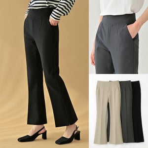 봄 하이웨스트 밴딩 부츠컷슬랙스 스판 편한 여성 기모슬랙스 키작녀 나팔바지 빅사이즈