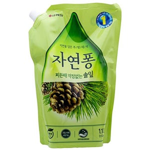자연퐁 주방세제 솔잎 1.1L 리필 거품 잘나는