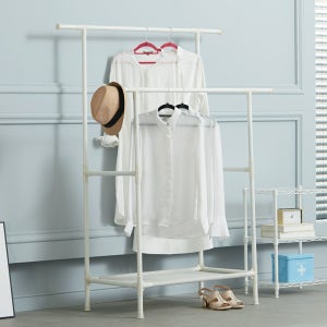 더블 스탠드 옷걸이 모듈랙 2단 베이직 행거+고무망치