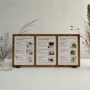 로모3칸 카페메뉴판 우드 메뉴판 케이스 A4 메뉴판 제작