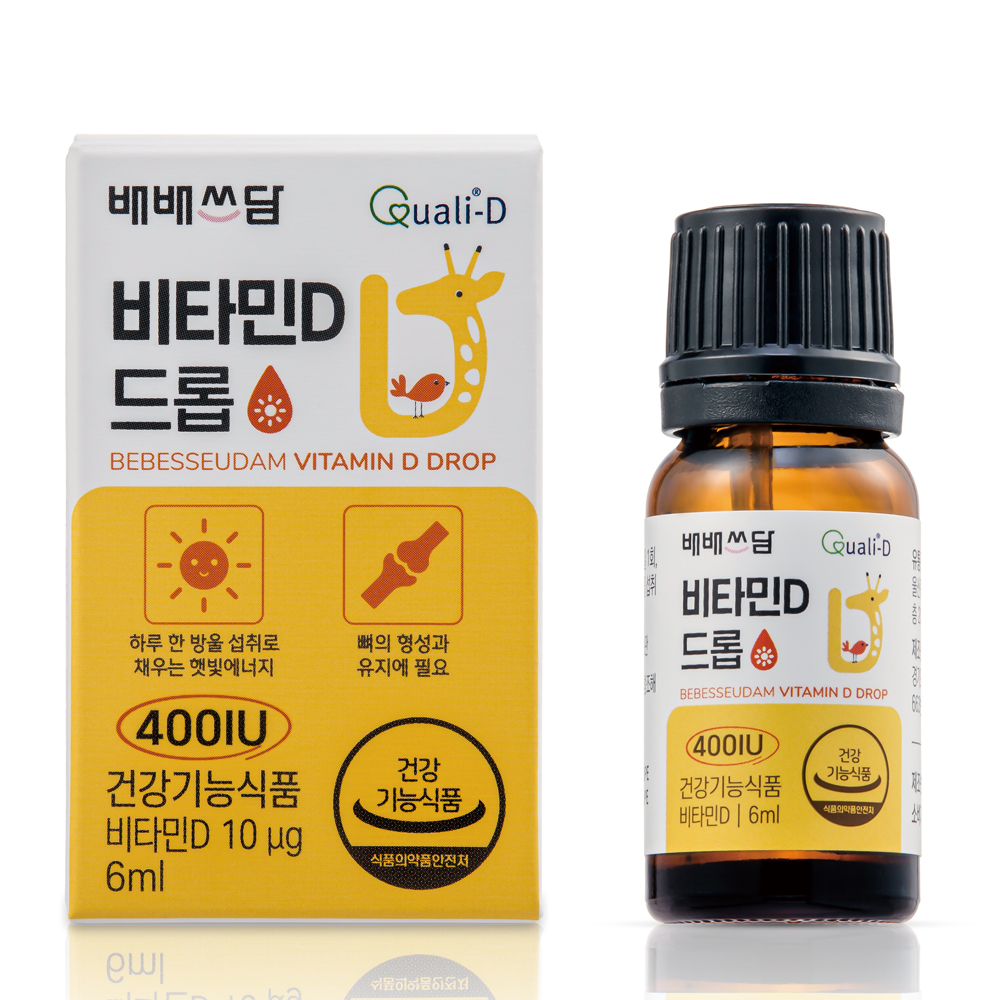 배배쓰담 신생아 아기 액상 <b>비타민D</b> 드롭 어린이 유아 키즈 400IU 6ml