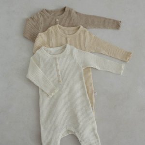 베이비모달골지긴팔슈트 여아 남아 키즈 유아실내복슈트