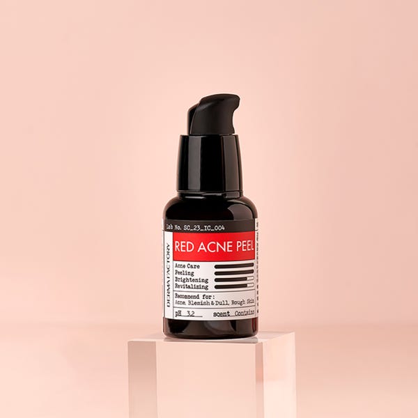 [비건인증] 더마팩토리 레드 아크네 필 30ml /필링세럼 여드름기능성 각질제거 AHA 20% BHA 트러블완화 징크피씨에이 매끈피부결 필링팩 홈필링