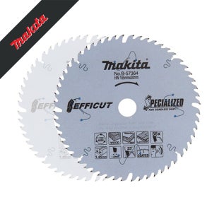 마끼다 165mm(6인치) 56T 고강도 에피컷 저소음 단단한목재 원형톱날 B-57364