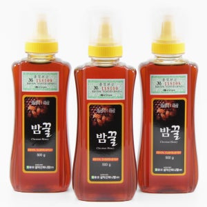 깊고 진한 향의 천연 밤꿀 / 재구매율 높은 믿음의 꿀/깊은맛/진한맛 500g, 3개