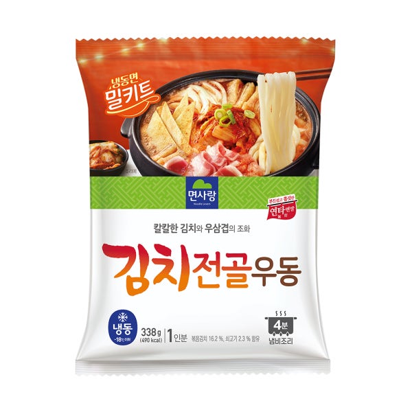 면사랑 김치전골우동 338g (냉동)