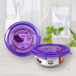 이지락 원형 반찬통 400ml 냉동밥보관용기 이유식 계란찜 도시락통