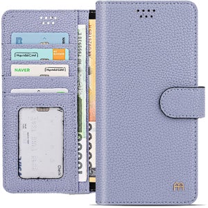 천연가죽 토리 다이어리 카드 지갑 케이스 라벤더퍼플, LG Q92 LM-Q920N