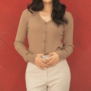 [특가세일/원가이하] 가을 울 골지 브이넥 니트 슬림 기본 숏 가디건 (스무스)