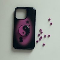 [i43] cat universe epoxy case + yinyang tail griptok SET