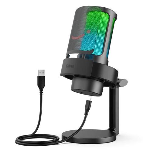파이파인 FIFINE 콘덴서 마이크 RGB AMPLIGAME A8 유선 USB 연결형