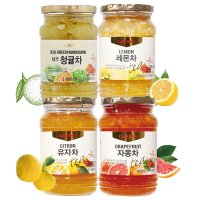 카페베네 유자청 레몬 자몽 청귤 차 과일청 480g 택1