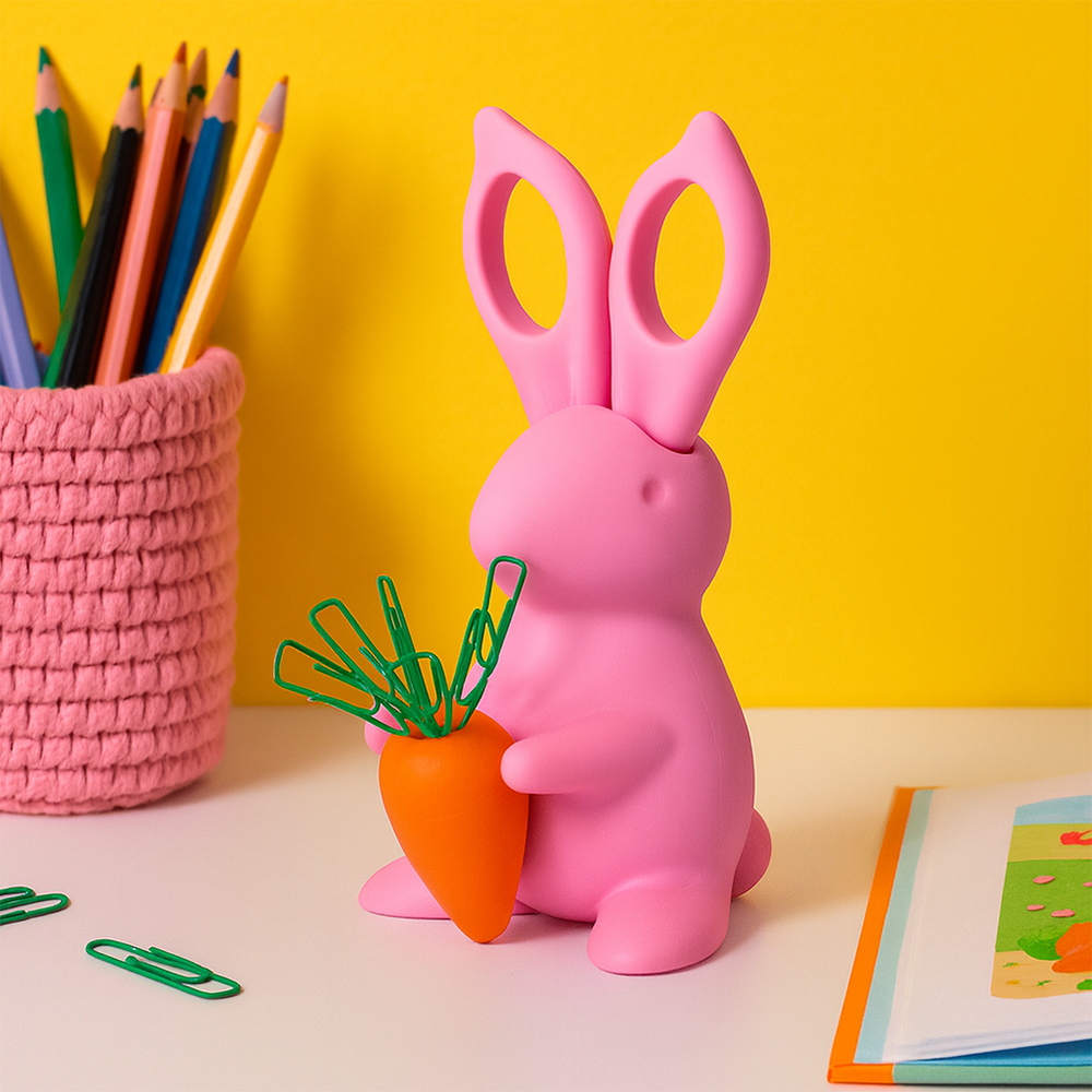 퀄리디자인 토끼가위 당근 클립홀더