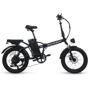 AU테크 스카닉 M20 MAX 850W 배달 접이식 팻바이크 PAS 스로틀 전동 전기자전거 48V 10Ah 블랙(무광), 50.8cm(20인치)