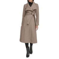 KENNETH COLE 케네스 콜 벨트ed Wool Blend Trench Coat - TAUPE 215255