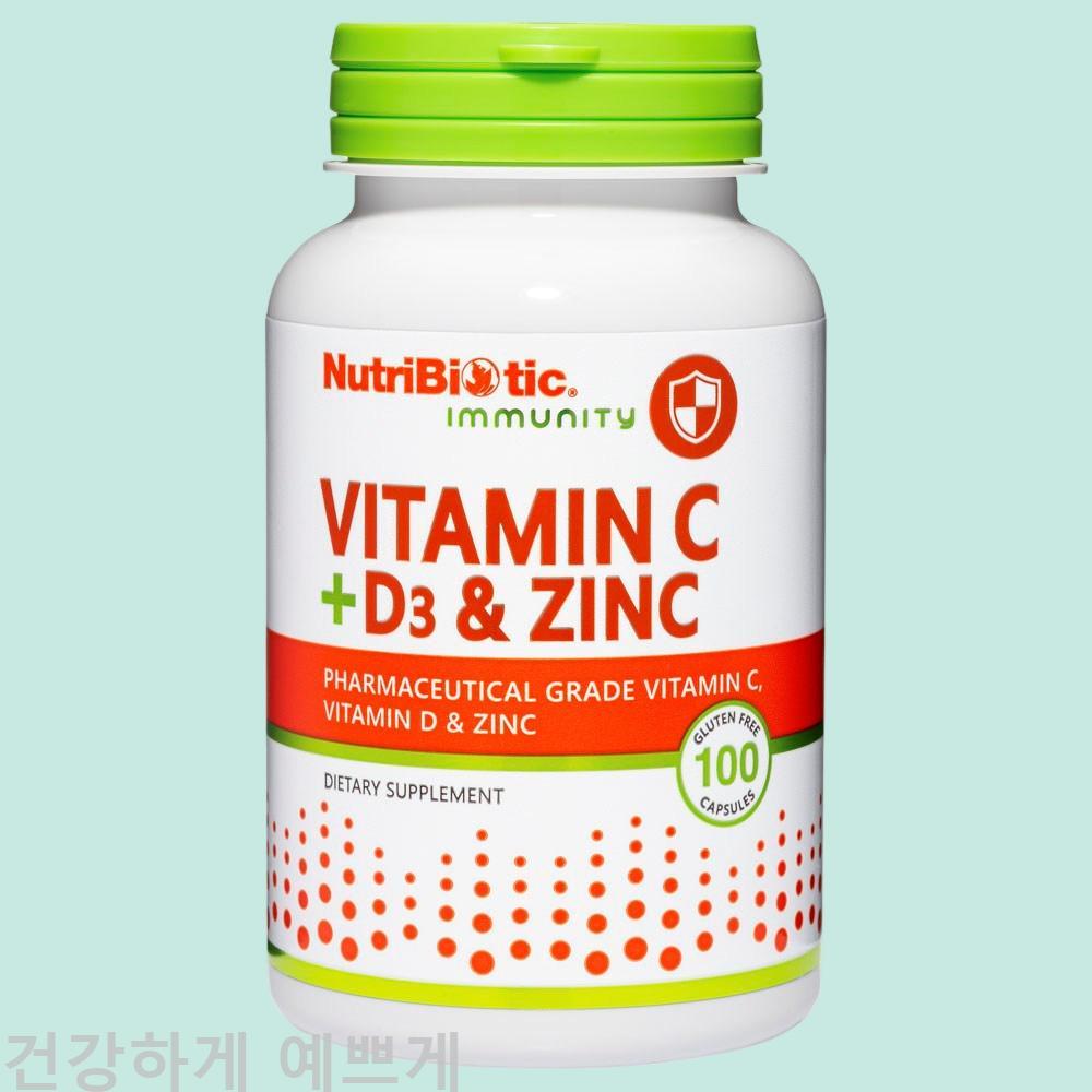<b>뉴트리바이오틱</b> 비타민디 비타민C D3 징크 100캡슐