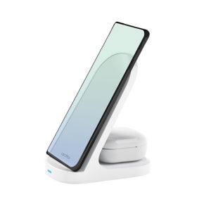 엑토 스마트폰 무선 이어폰 2in1 동시충전 듀얼 코일 Z플립 무선 고속충전 거치대