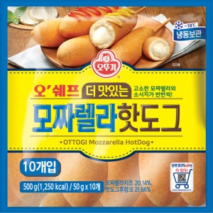 오뚜기 모짜렐라 핫도그 500g (50g x10개입) 치즈핫도그