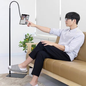 작업용 침대 쇼파 주방 높이 조절 독립형 스탠드 휴대폰 태블릿 거치대