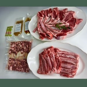 냉장항공 양갈비 캠핑가성비 세트 (숄더랙+양등심+양꼬치)1.4kg+1.6kg양념3종세트키트