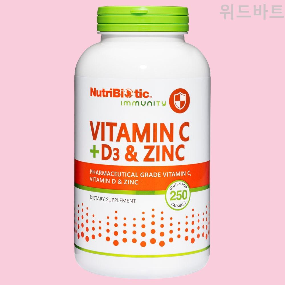 <b>뉴트리바이오틱 비타민D</b> 비타민C D3 징크 250캡슐