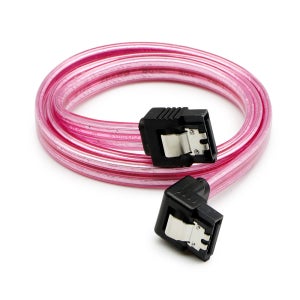 마하링크 SATA3케이블 6Gb/s ㄱ자 Lock 투명 레드 0.5M ML-S3LLR