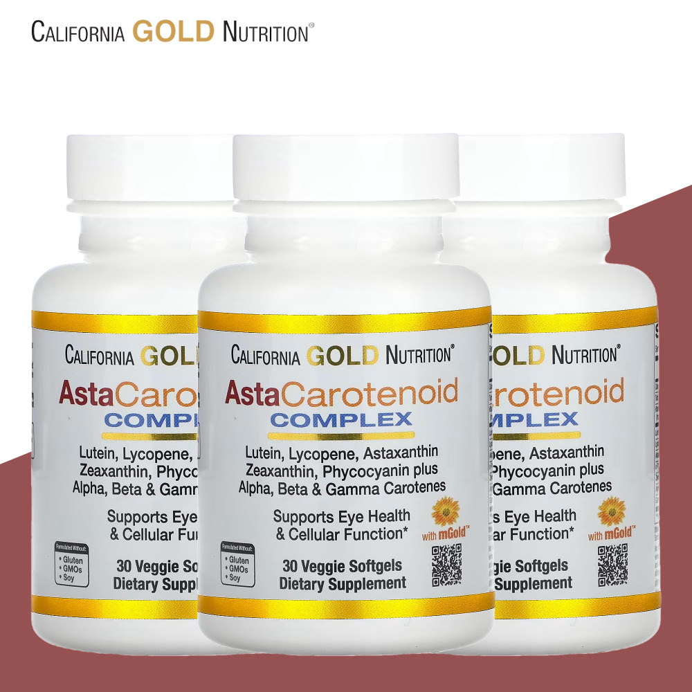 캘리포니아골드 <b>아스타카로티노이드 컴플렉스</b> 라이코펜 리코펜 30정 3개