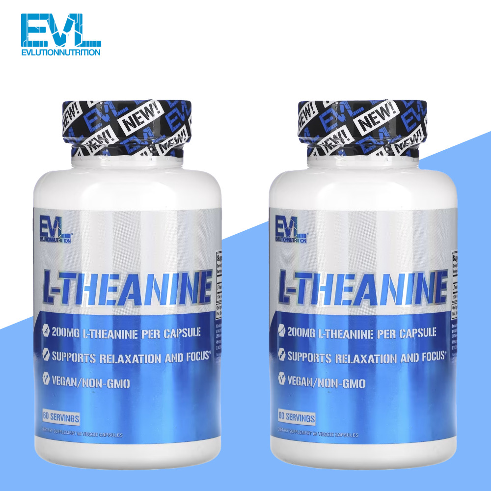 EVL <b>에볼루션뉴트리션</b> l<b>테아닌</b> 엘<b>테아닌</b> 200mg 60캡슐 2개