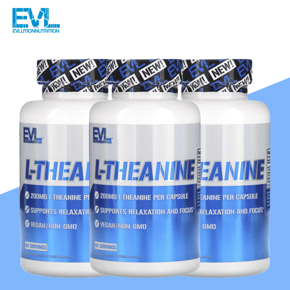 EVL <b>에볼루션뉴트리션</b> l<b>테아닌</b> 엘<b>테아닌</b> 200mg 60캡슐 3개