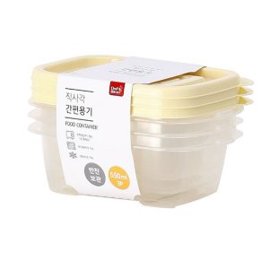 셰프웨어 TARK 직사각 간편용기 550MLX3조 냉동밥 햇쌀밥 이유식 반찬 보관 밀폐