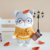 [코바늘DIY] 책 읽는 고양이 만들기 패키지 + 동영상 손뜨개인형