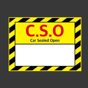 CSO car sealed open ff10 2720 산업스티커 20x27cm