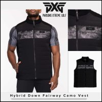 PXG 골프웨어 남성 카모 방수 하이브리드 다운 누빔 골프 패딩 조끼 베스트 Hybrid Down Fairway Camo Vest